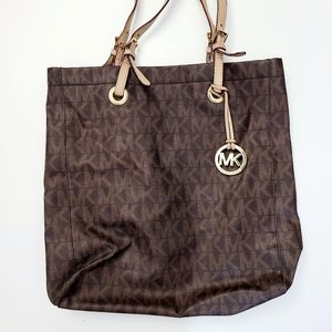 Michael Kors Signature Brown Leather Tote Bag